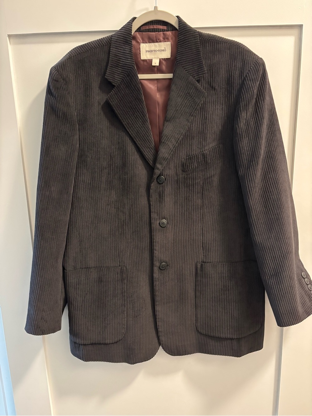 Pronto Uomo Men's Corduroy Sport Coat in Black